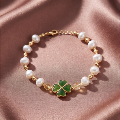 Lucky Clover Pearl Bracelet