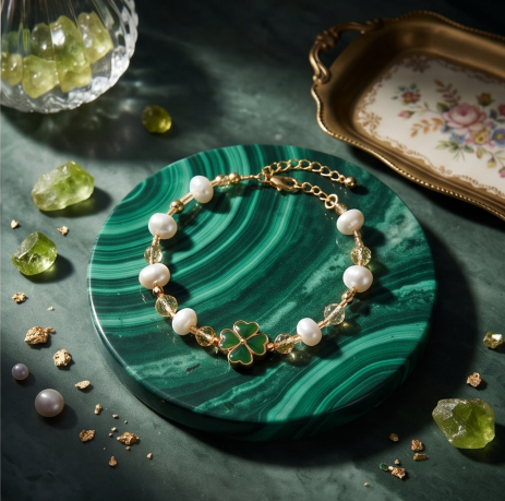 Lucky Clover Pearl Bracelet